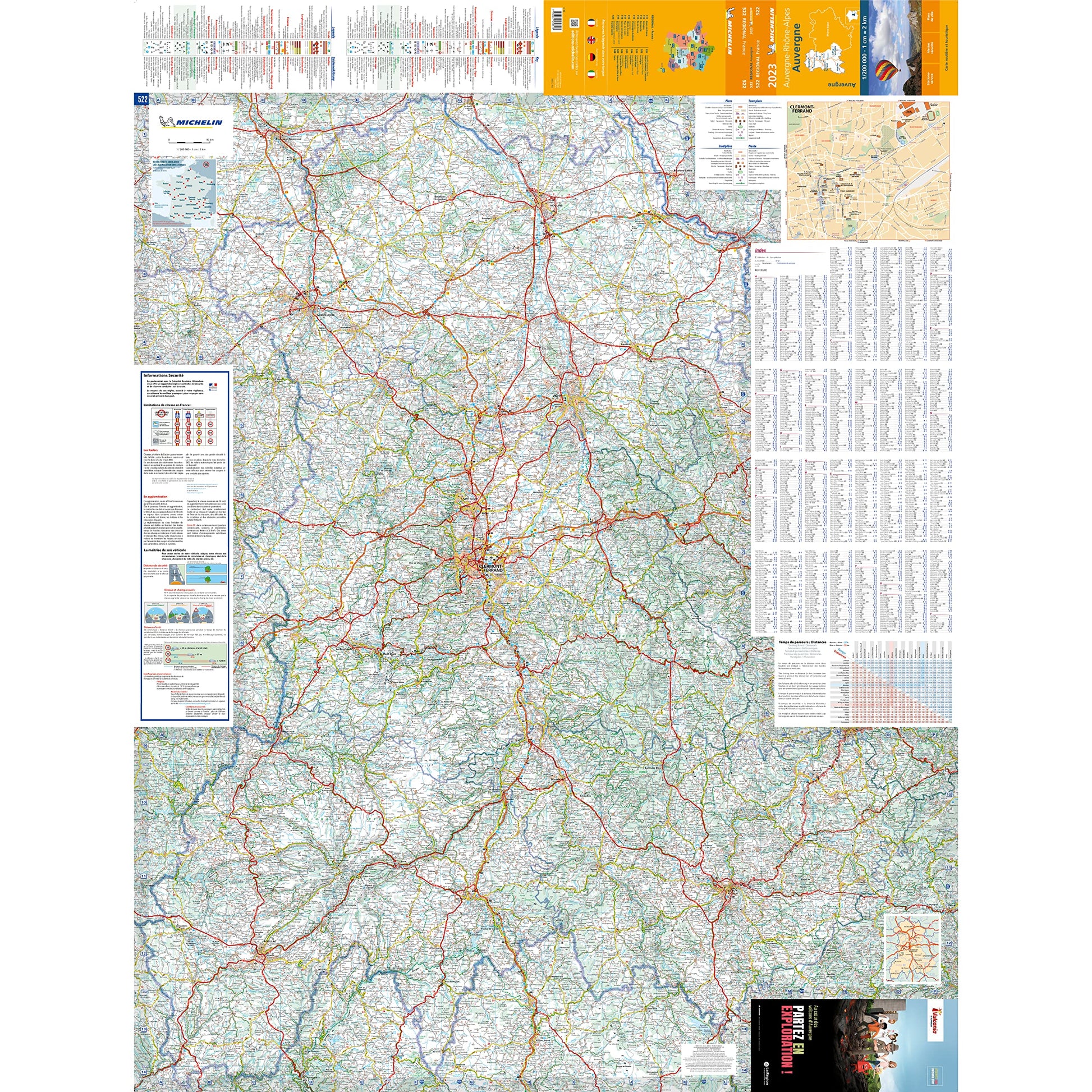 Carte Régionale Auvergne 2023
