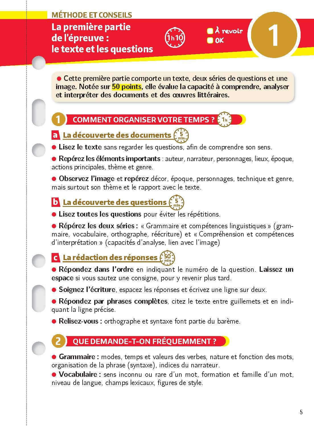 Mon Année Brevet Les fiches Français 3e